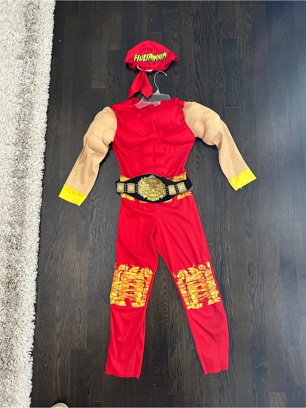 Hulkamania Red Wrestler Kids Costume with Championship Belt